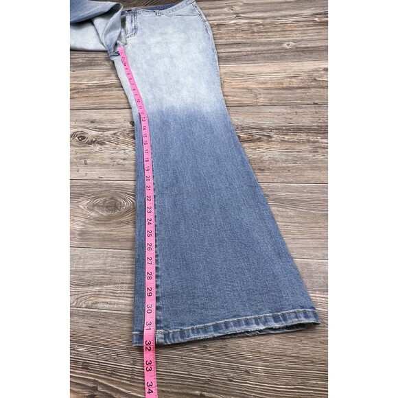 Peace Love World Womens 16~38x32 Flare Leg Denim Blue jeans Boho Hippie Festival - Picture 11 of 14